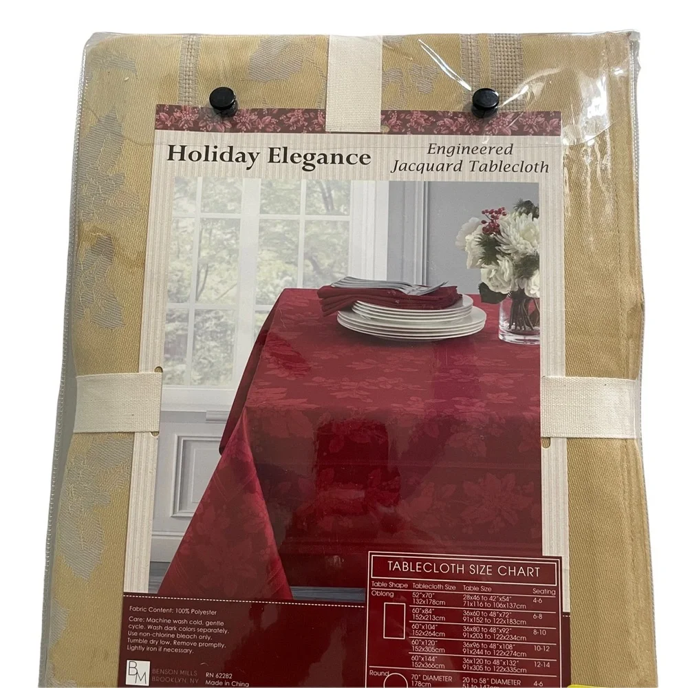 Holiday elegance table cloth 60” X 120”